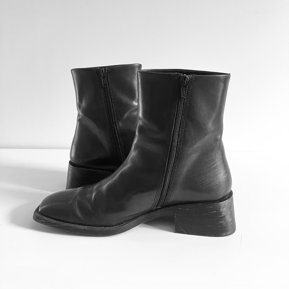Vagabond square toe black leather ankle boots bootie “Blanca” Sz 41 10 11